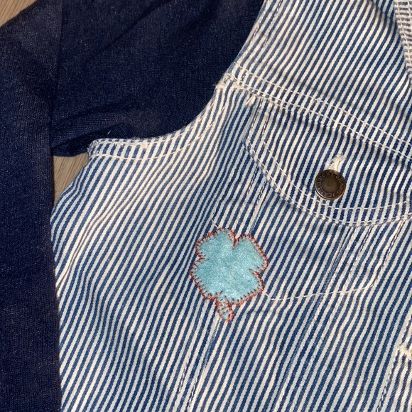 🆕 Lucky Brand Girls Stripe Jean Jacket Size 6X - Picture 4 of 9